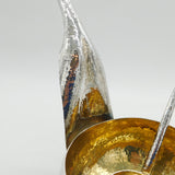 S.E.W Studio Sterling Silver Large Planished Tail Form Punch Bowl & Ladle 2006 London