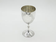 Victorian Sterling Silver Floral Goblet Chalice Antique 1883 Sheffield Walker & Hall