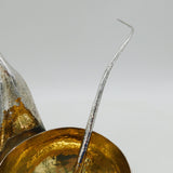 S.E.W Studio Sterling Silver Large Planished Tail Form Punch Bowl & Ladle 2006 London