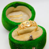 Victorian 18ct Yellow Gold Three Stone Diamond Boat Ring Antique c1880