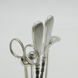 Sterling Silver Moulded Glass Vanity Kit on Stand Antique 1929 Birmingham Deco