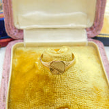 Small 9ct Yellow Gold Classic Signet Ring Vintage c1970 Birmingham Size K UK