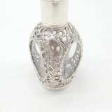 Chinese Export Sterling Silver & Dimpled Glass Soy Pourer Antique c1940 Deco
