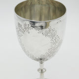 Victorian Sterling Silver Floral Goblet Chalice Antique 1883 Sheffield Walker & Hall