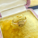 Small 9ct Yellow Gold Classic Signet Ring Vintage c1970 Birmingham Size K UK