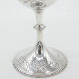 Victorian Sterling Silver Floral Goblet Chalice Antique 1883 Sheffield Walker & Hall