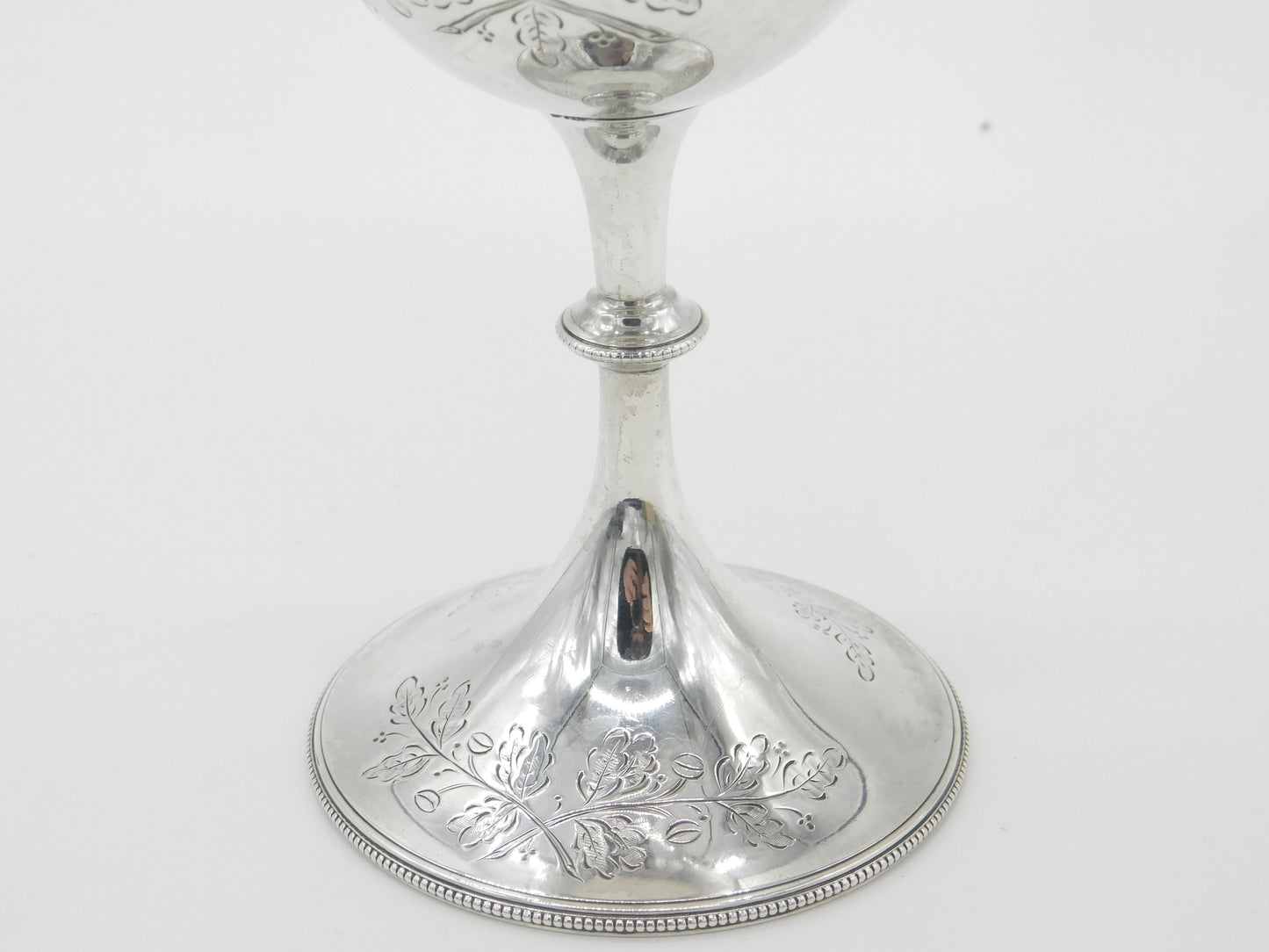 Victorian Sterling Silver Floral Goblet Chalice Antique 1883 Sheffield Walker & Hall