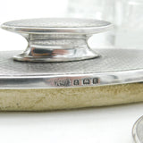Sterling Silver Moulded Glass Vanity Kit on Stand Antique 1929 Birmingham Deco