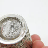 Chinese Export Sterling Silver & Dimpled Glass Soy Pourer Antique c1940 Deco