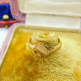 Small 9ct Yellow Gold Classic Signet Ring Vintage c1970 Birmingham Size K UK