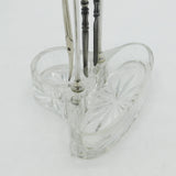 Sterling Silver Moulded Glass Vanity Kit on Stand Antique 1929 Birmingham Deco