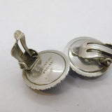TLM Sterling Silver Morpho Butterfly Wing Pair of Clip-On Earrings Antique c1930