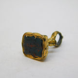 Victorian 10ct Gold Bloodstone 'Forget Me Not' Intaglio Seal Fob Antique c1860