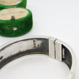 Victorian Sterling Silver Aesthetic Bird Floral Pattern Bangle Antique 1883 Birmingham