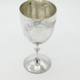 Victorian Sterling Silver Floral Goblet Chalice Antique 1883 Sheffield Walker & Hall