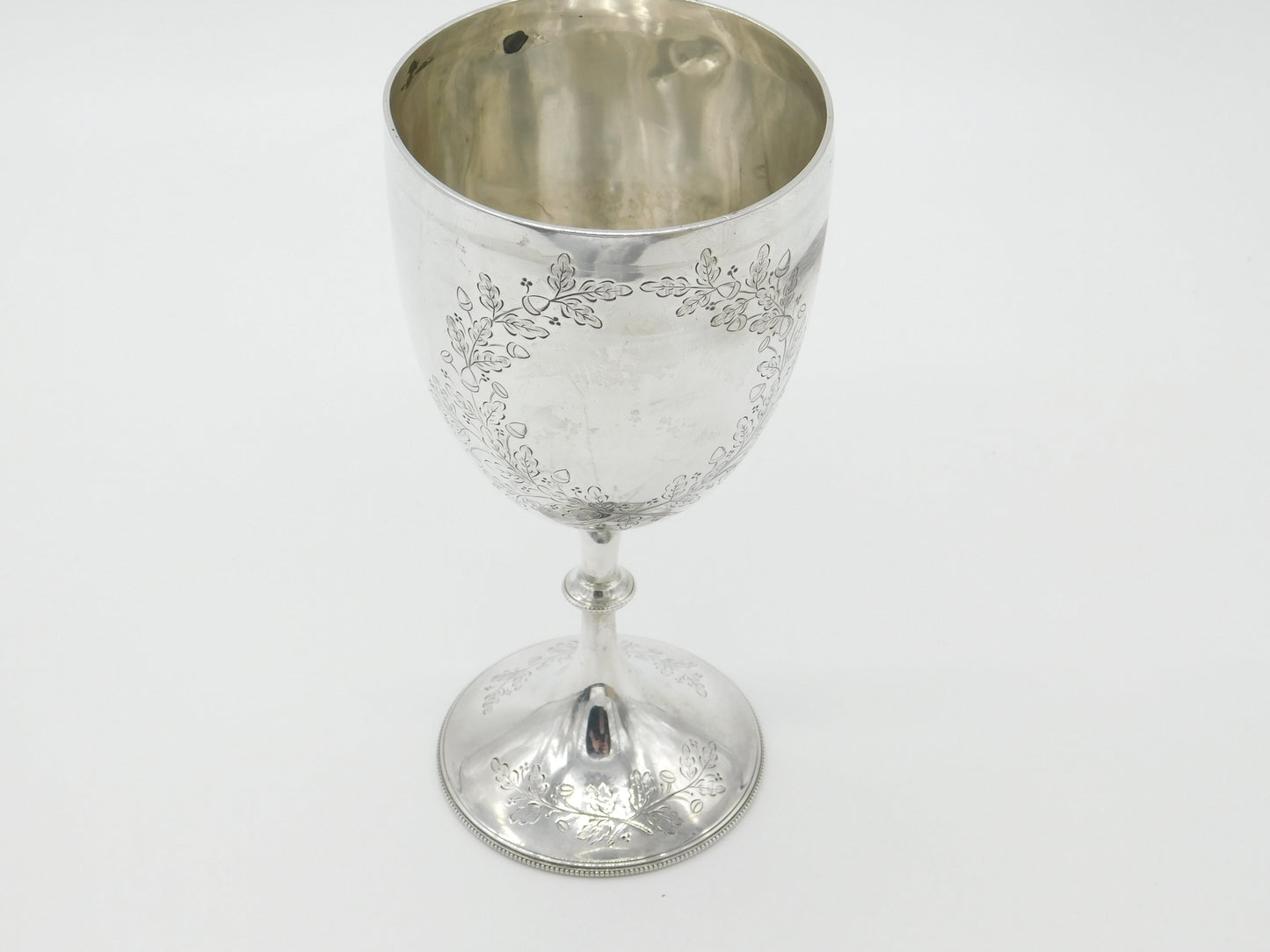 Victorian Sterling Silver Floral Goblet Chalice Antique 1883 Sheffield Walker & Hall