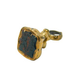 Victorian 10ct Gold Bloodstone 'Forget Me Not' Intaglio Seal Fob Antique c1860