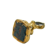 Victorian 10ct Gold Bloodstone 'Forget Me Not' Intaglio Seal Fob Antique c1860