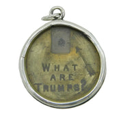 Edwardian Sterling Silver 'What Are Trumps?' Cards Marker Fob Antique Birmingham