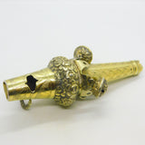 George IV Sterling Silver Gilt Floral Pattern Baby Rattle & Whistle Antique 1829 Birmingham