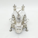 George II Sterling Silver Cut Glass Five-Piece Cruet Set Antique 1751 London