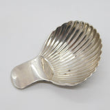 Early Victorian Dutch Sterling Silver Scallop Shell Bowl Tea Caddy Spoon c1840