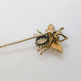 Victorian Sterling Silver Gilt, Opal, Seed Pearl & Garnet Insect Stick Pin c1890