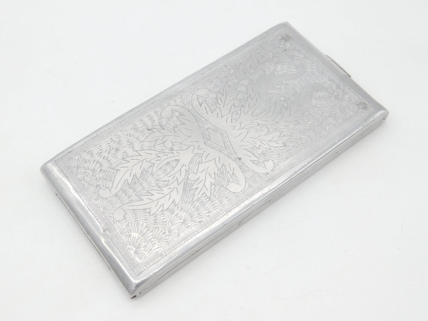 WWII-era 'Trench Art' Aluminium Large Cigarette Case from Sierra Leone c1945