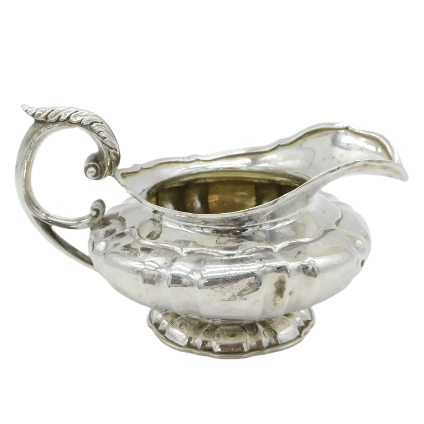 William IV Sterling Silver Scrolled Form Crested Cream Jug Antique 1831 London