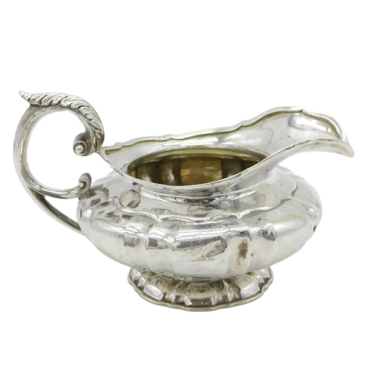 William IV Sterling Silver Scrolled Form Crested Cream Jug Antique 1831 London
