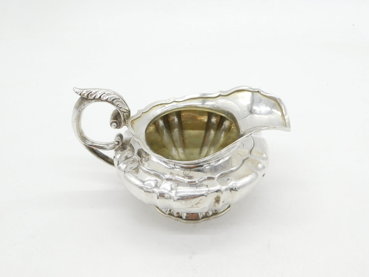 William IV Sterling Silver Scrolled Form Crested Cream Jug Antique 1831 London