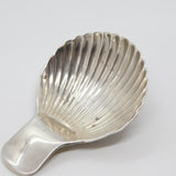 Early Victorian Dutch Sterling Silver Scallop Shell Bowl Tea Caddy Spoon c1840