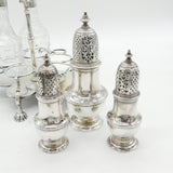 George II Sterling Silver Cut Glass Five-Piece Cruet Set Antique 1751 London