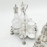 George II Sterling Silver Cut Glass Five-Piece Cruet Set Antique 1751 London