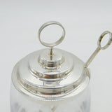 Shona Marsh Sterling Silver & Glass Honey or Jam Pot Vintage London