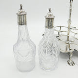 George II Sterling Silver Cut Glass Five-Piece Cruet Set Antique 1751 London