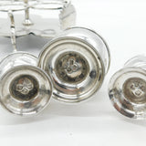 George II Sterling Silver Cut Glass Five-Piece Cruet Set Antique 1751 London