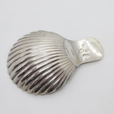 Early Victorian Dutch Sterling Silver Scallop Shell Bowl Tea Caddy Spoon c1840