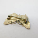 Sterling Silver Guilloche Enamel Butterfy Brooch Antique 1913 Birmingham Deco