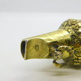 George IV Sterling Silver Gilt Floral Pattern Baby Rattle & Whistle Antique 1829 Birmingham