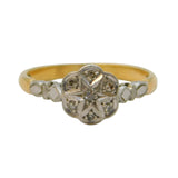 Victorian 18ct Gold & Brilliant Cut Diamond Starburst Ring Antique c1890s