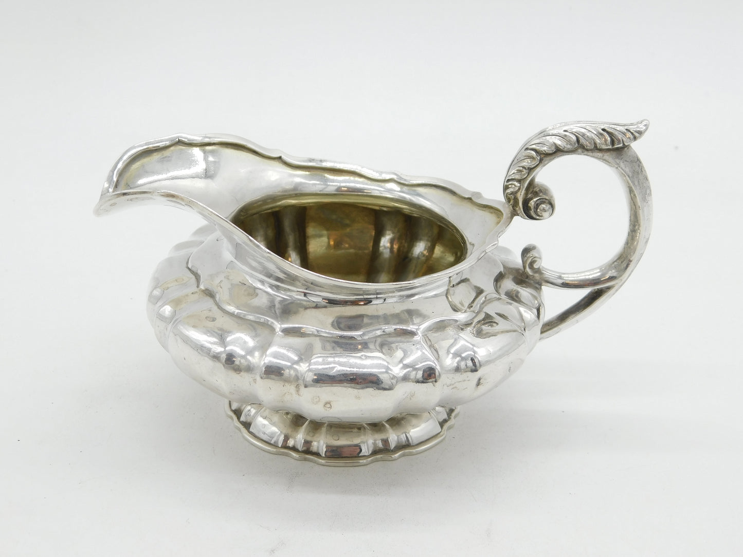 William IV Sterling Silver Scrolled Form Crested Cream Jug Antique 1831 London