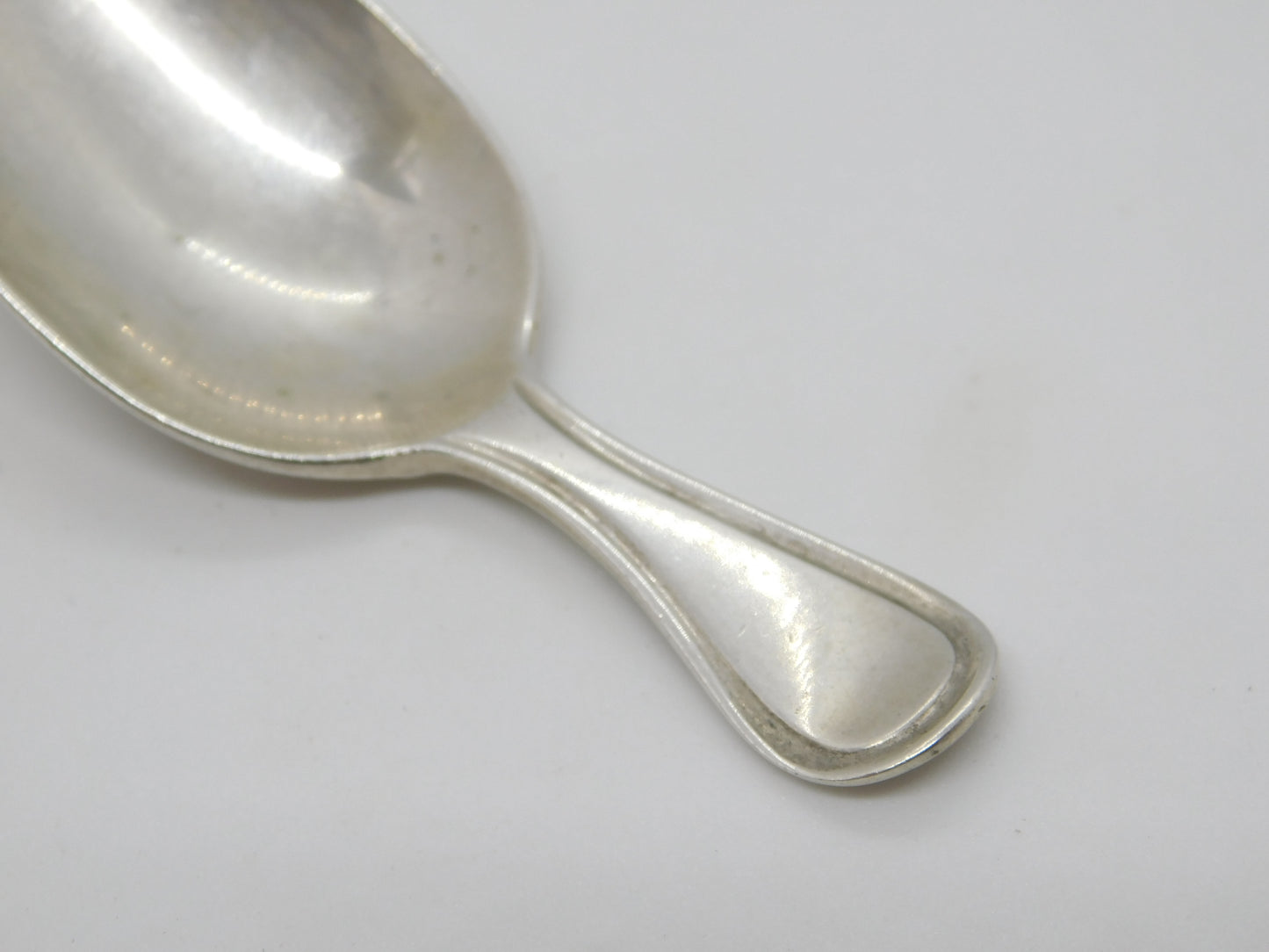 Dutch Sterling Silver Minimal Tea Caddy Spoon Antique 1915 Amsterdam Deco