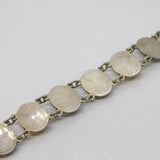 19th Century Sterling Silver, Saphiret Glass Scarab Beetle Cabochon Bracelet Antique c1890
