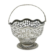 George III Sterling Silver Crested Swing Handle Basket Antique 1771 London