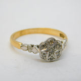 Victorian 18ct Gold & Brilliant Cut Diamond Starburst Ring Antique c1890s