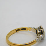 Victorian 18ct Gold & Brilliant Cut Diamond Starburst Ring Antique c1890s