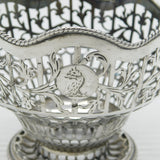 George III Sterling Silver Crested Swing Handle Basket Antique 1771 London