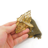 Victorian French Gilt Metal & Cabochon Turquoise Ladies Vanity Purse c1860
