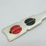 Danish Boxed Sterling Silver & Enamel Ladybird Christening Set Vintage A. Michelsen